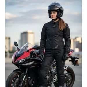Frank Thomas Lady Racer Motorcycle Jacket Womens Mesh Armored Riding Jacket LL